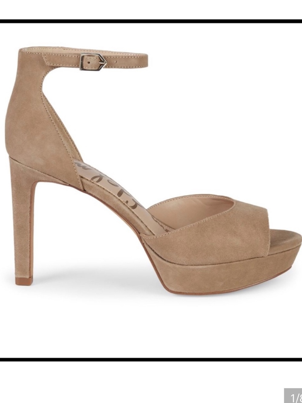 Sam Edelman Taupe Suede Platform Sandal